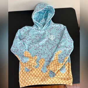Baseball Lifestyle B101 YXL Ice Cream Drip Hoodie - Blue with Pink Sprinkles